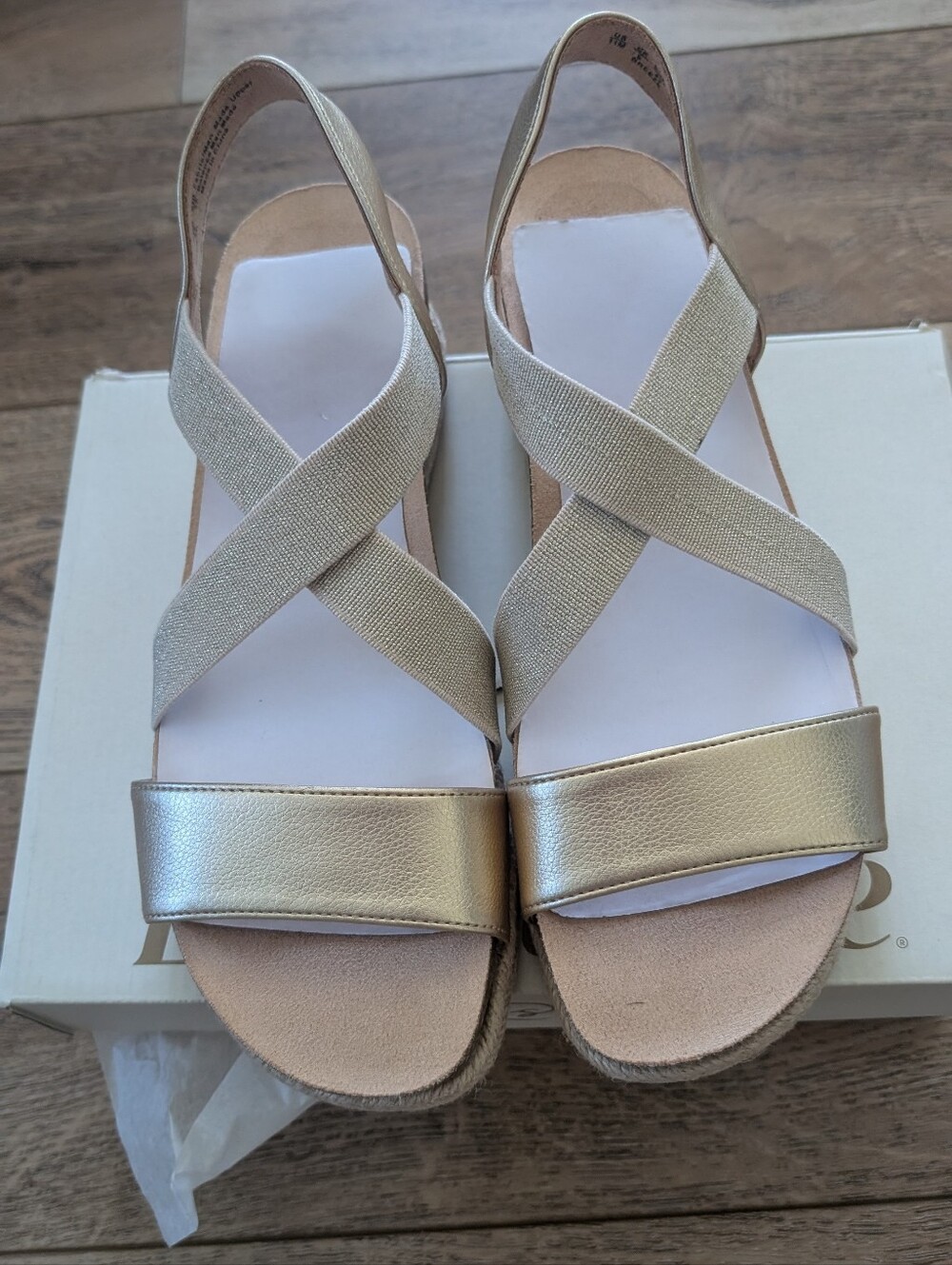 Women's Metallic Slingback Cross-Strap Sandals - Gold
